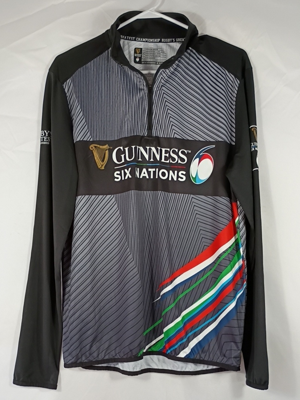 EUC Guinness Six Nations 1/4 Zip Performance Long Sleeve Top Size Large Rugby